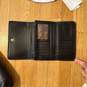 Larger Brighton black leather wallet